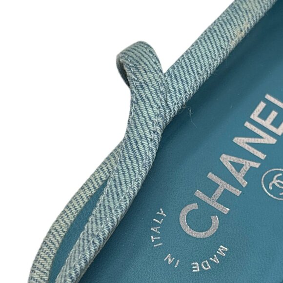 CHANEL - Blue Denim Slingbacks - size 38.5 - Picture 6 of 6